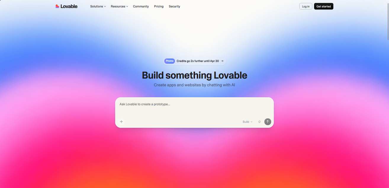 Lovable.dev interface showing a prompt-to-app builder
